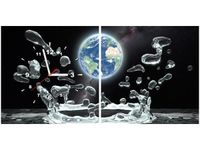 40 80CM ZEGAR 2 ELEM ŚWIATOWY PLUSK ŚCIENNY