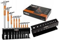 NEO ZESTAW KLUCZE TRZPIENIOWE Z PRZETYCZKĄ 2-10mm 10 SZTUK STOJAK HEX IMBUS