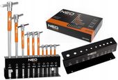 NEO ZESTAW KLUCZE TRZPIENIOWE Z PRZETYCZKĄ 2-10mm 10 SZTUK STOJAK HEX IMBUS