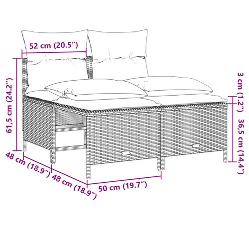 4-cz. zestaw wypoczynkowy do ogrodu, poduszki, czarny rattan PE na Arena.pl