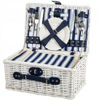 Kosz piknikowy wiklinowy termiczny z wyposażeniem dla 2 osób