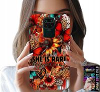 ETUI DO XIAOMI NOTE 9 - SHE IS RARE, SŁONECZNIKI, KWIATY, MOTYLE