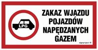 Zakaz Wjazdu Pojazdów Napędzanych Gazem 40 X 20 Cm, Pn - Płyta Tablica