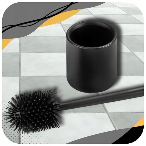 SZCZOTKA DO WC SILIKONOWA TOALETOWA DO ŁAZIENKI TOALETY CZARNA + na Arena.pl