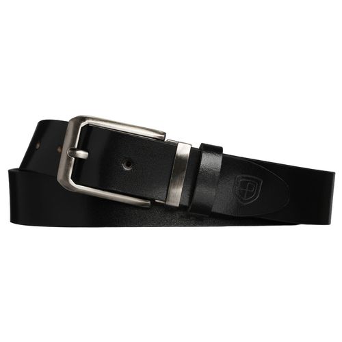 elegancki pasek męski ze skóry naturalnej w czarnym kolorze ze srebrną na Arena.pl