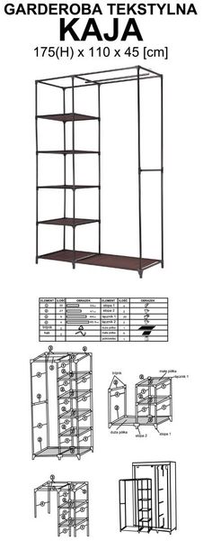 Szafa tekstylna Kaja Vitto - brąz zdjęcie 7