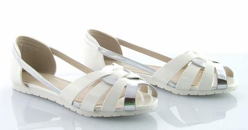 SANDAŁY BALERINKI PŁASKIE BIAŁE 41 na Arena.pl