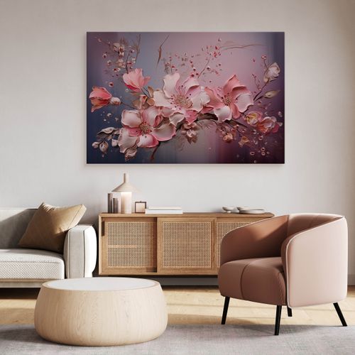 Obraz Ścienny Do Salonu Różowe Kwiaty Abstrakcja Abstrakcja 120cm x 80cm na Arena.pl