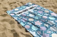 RĘCZNIK Muszle i rozgwiazdy z twoim dowolnym tekstem 130x70cm 050E