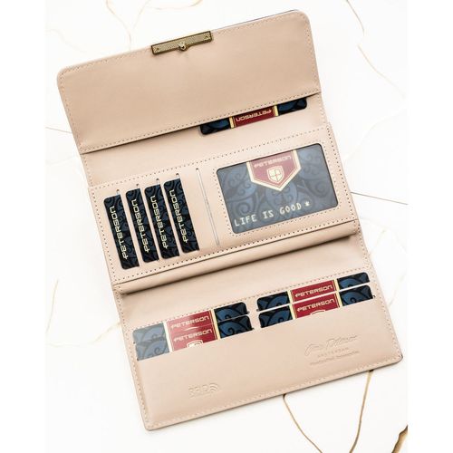 PETERSON portfel damski eko zamszowy elegancki matowy P237 beżowy na Arena.pl