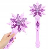 Różdżka Świecąca Frozen Magiczna Laska Z Dzwiękiem Różowa