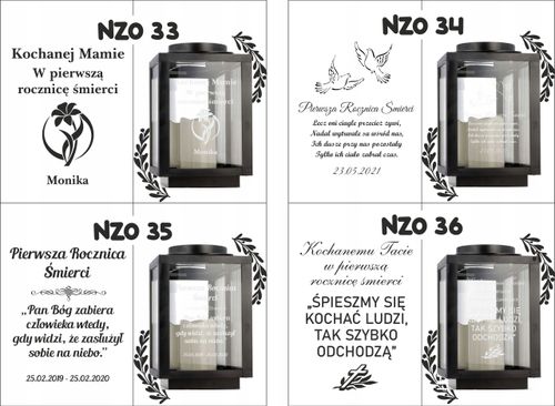 Latarenka na cmentarz z imieniem datą pamiątkowy znicz z osobistym tekstem na Arena.pl