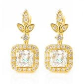 kolczyki ze stali szlachetnej pozłacane 14k złotem, cyrkonie kst3492