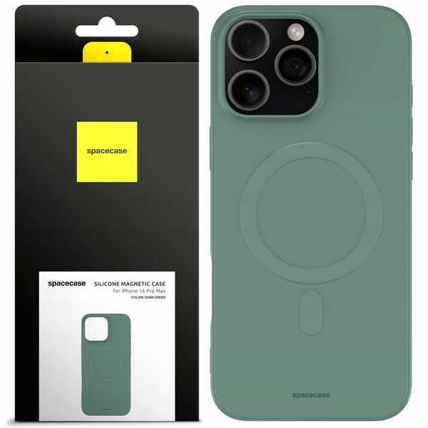 Spacecase Silicone Magnetic Case Iphone 16 Pro Max Green zdjęcie 1