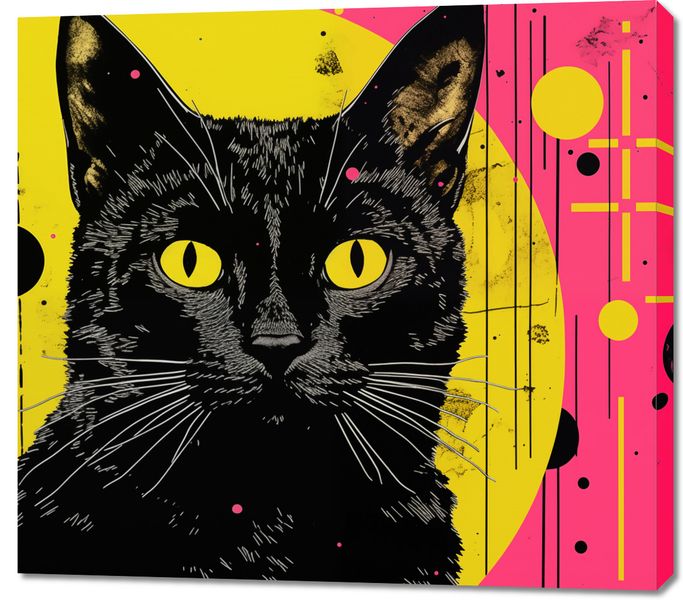 Obraz 100x90cm Neonowy Kocur zdjęcie 1