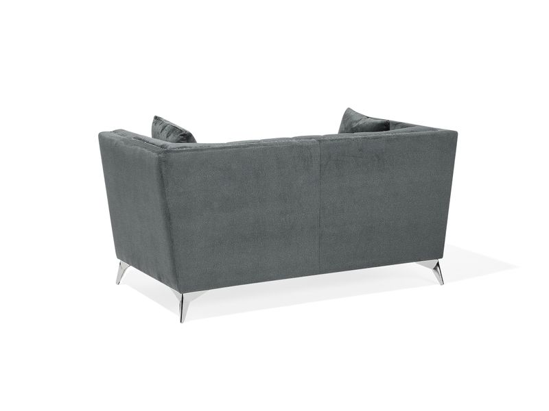 Sofa 2-osobowa welurowa szara GAULA zdjęcie 5