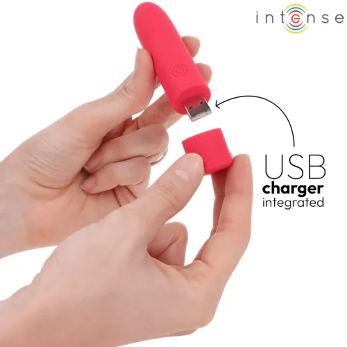 intense symone wibrująca kula usb, 8 trybow, czerwona, 10x2,2 cm na Arena.pl