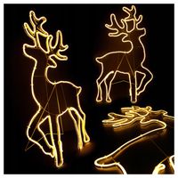 Lampki Zewnętrzne Dekoracja Ozdoba Świąteczne Renifer LED Neon Biały IP44