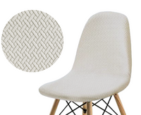 POKROWIEC NA KRZESŁO SKANDYNAWSKIE JODEŁKA ŻAKARD DO JADALNI KREMOWY