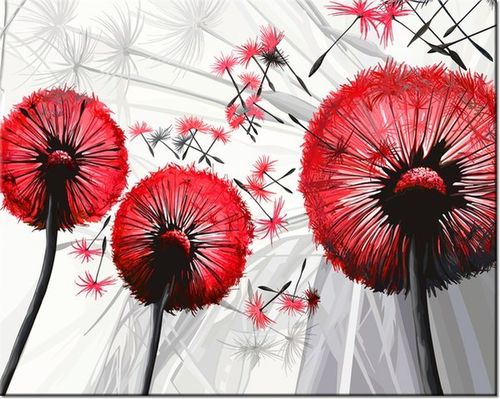 40CM 50CM OBRAZEK ŚCIENNY DMUCHAWCE CZERWIENI DRUK PŁÓTNO OBRAZ na Arena.pl