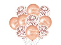 Zestaw balonów z konfetti "Wieczór Panieński", różowe złoto, 12 cali 10 szt