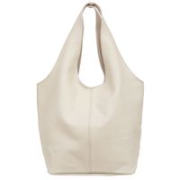 VERA PELLE torebka damska skórzana shopper na ramię z saszetką V724 kremowa