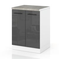 Szafka Kuchenna Stojąca Z Blatem Modułowa 60cm Spremium Szary Połysk