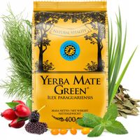Yerba Mate Green FITNESS 400g Despalada z ziołami Fit GYM