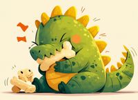 Plakat 55x40cm Uroczy Dinozaur