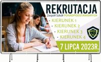 BANER REKLAMOWY 300x150cm oczkowany projekt w cenie REKRUTACJA DO SZKOŁY