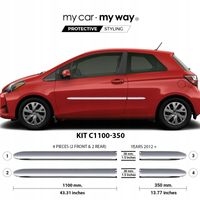 Toyota Yaris 12-19 3DR - Listwy CHROM Boczne Drzwi