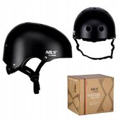 ZESTAW KASK ROWEROWY + OCHRANIACZE NILS Czarny KOMPLET ROZMIAR S