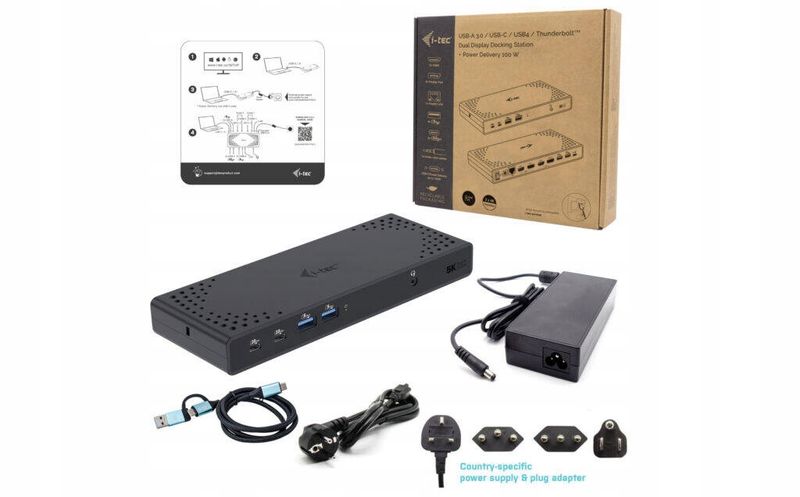 i-tec USB 3.0 / USB-C / Thunderbolt 3 Dual Display Docking Station zdjęcie 2