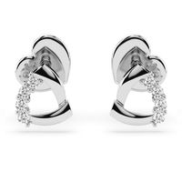 kolczyki z białego srebra 925 z diamentem (brylantem) 0,05 ct lab