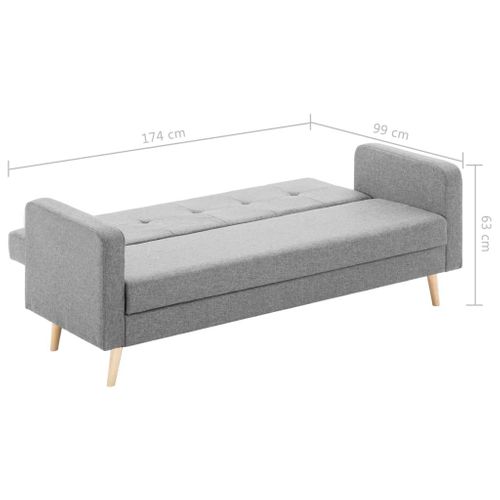 VidaXL Sofa materiałowa, jasnoszara na Arena.pl