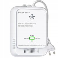 Czujnik wycieku gazu ziemnego i tlenku węgla Qoltec | alarm 85dB | LED