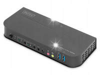 Przełącznik KVM DIGITUS 2 portowy HDMI 4K 60Hz 2xUSB audio IR