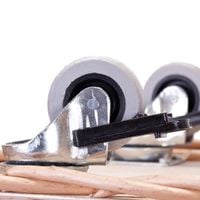 Wiklinowy Kosz na Bagietki na kółkach 35x26 H60 cm