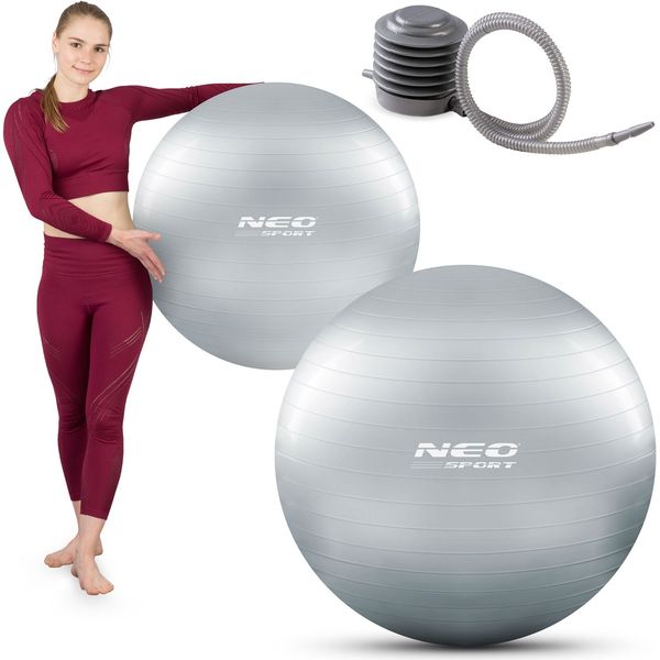 Piłka do ćwiczeń 75 cm NS-952 srebrna zdjęcie 1