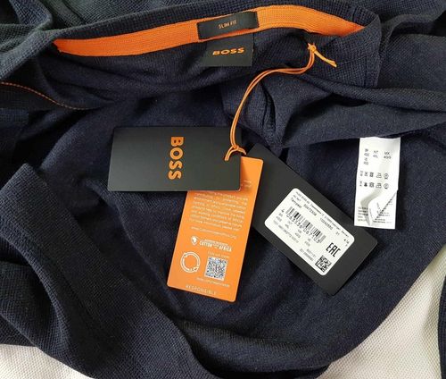 Męski Longsleeve Hugo Boss Tempest Slim 50472309 szaro-granatowy - 4XL na Arena.pl