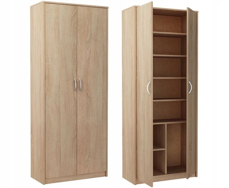 Regał Simple R4, zamykany, szafa, półki,Dąb Sonoma zdjęcie 1
