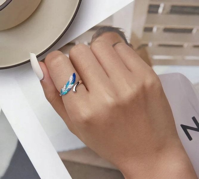 PIERŚCIONEK SREBRNY PIÓRKO REGULOWANY, pierścionek srebro próba 925 damski zdjęcie 7