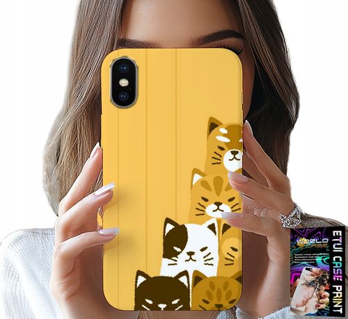 ETUI DO IPHONE X / XS - LOVE CAT, WZORY Z KOTAMI, CASE + SZKŁO na Arena.pl