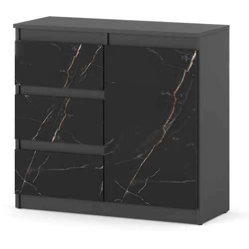 Komoda Z 3 Szufladami Mała Szafka Pojemna 80cm Szary Mat San Sebastian na Arena.pl