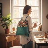 Worko-Plecak Morski z Motywem Motyli – Handmade z Ukrytą Kieszenią na Zamek