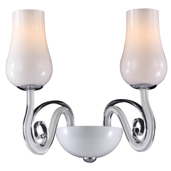 Pokojowa lampa ścienna Lybra do przedpokoju chrom biała zdjęcie 1