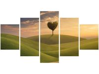 80CM 150CM OBRAZ 5 ELEM DRZEWO SERCE ŚCIENNY