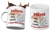 Dla Mamy Zestaw Kubek + Skarbonka Prezent Z Nadrukiem Ze Zdjęciem