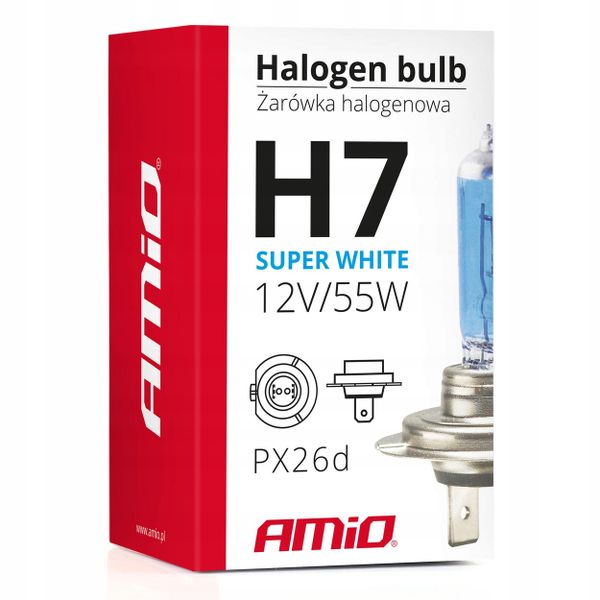 Żarówka halogenowa H7 12V 55W UV E4 super white zdjęcie 5