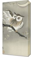 Obraz 30x60cm Long-Eared Owl 2, Koson Japoński Vintage do Salonu